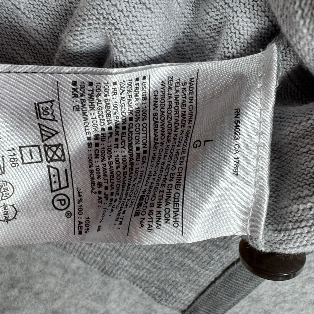 Banana Republic Sweater Mens Large Gray 100% Cotton Henley Knit Pullover